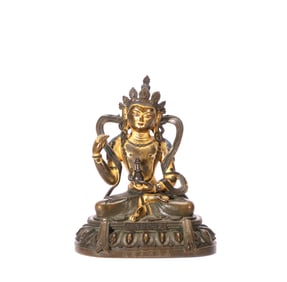 A GILT-BRONZE FIGURE OF VAJRASATTVA