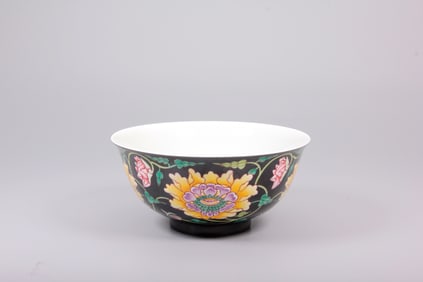 A INK BASED FALANGCAI TYPE 'POENY'BOWL