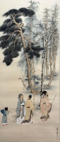 A CHINESE HAND PAINTING WITH THE MARK OF ZHANG DAQIAN