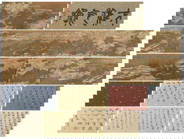 A CHINESE LONG SCROLL HAND PAINTING WITH THE MARK OF HUANG GONGWANG