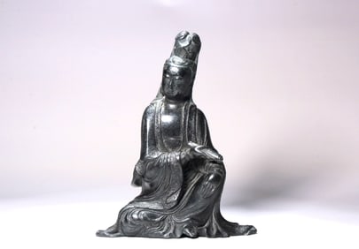 A COOPER FIGURE OF GUANYIN