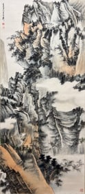 A CHINESE HAND PAINTING WITH THE MARK OF XIE ZHILIU