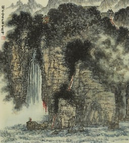 A CHINESE HAND PAINTING WITH THE MARK OF QIAN SONGYAN