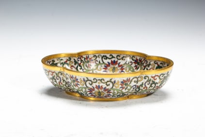 Bronze Cloisonne Carved Flower Pattern Washer