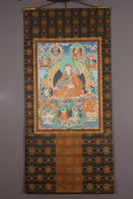 Colour Painted Padmasambhava Pattern Tangka