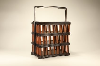 Red Sandalwood Inlaid Boxwood Food Tray Box