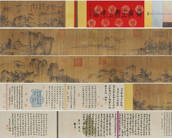 Xia Gui mark, Chinese Landscape Painting, Ink and Color on Silk, Handscroll