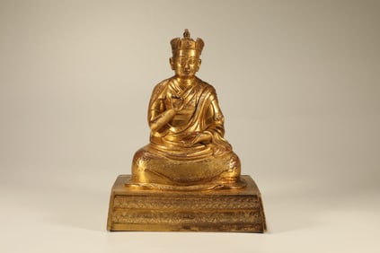 Gilt Bronze Guru Figure