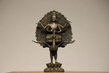 Bronze Mahamayuri Figure
