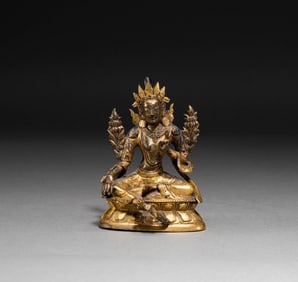 Gilt Bronze Green Tara Figure