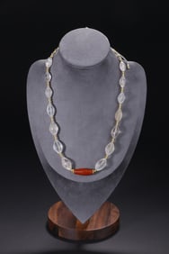 White Crystal Bead Necklace