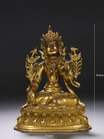 Gilt Bronze GuanYin Figure