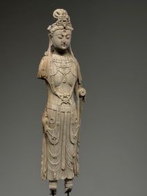 Wood GuanYin Figure