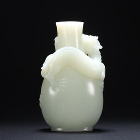 Jade Carved Dragon Vase