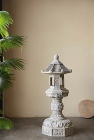Stone Carved Flower Pattern Palace Lantern