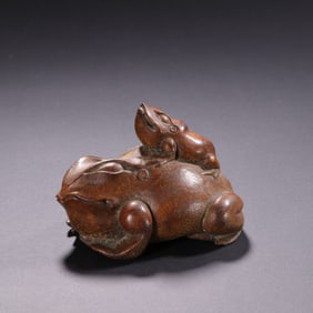 Bamboo Carved Toad Shape Ornament