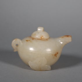 Jade Carved Beast Shape Teapot