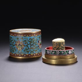 Bronze Cloisonne Carved Flower Pattern Lid Box
