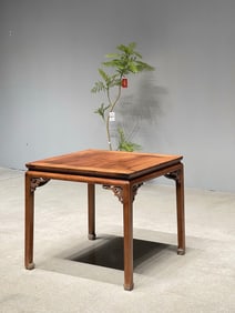 Huanghuali Wood Carved Dragon Pattern Table