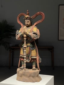 Wood Colour Painted Veda Figure