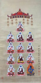 Chinese Drawing Buddha Painting,Zhang Daqian Mark