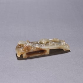 Jade Carved Chi Dragon Sword Ornament