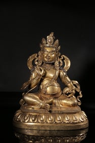 Gilt Bronze Yellow Jambala Figure