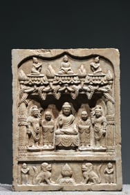 Stone Carved Buddha Pattern Buddha Niche