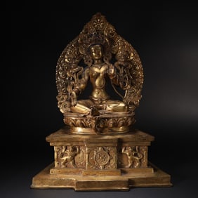Gilt Bronze GuanYin Figure