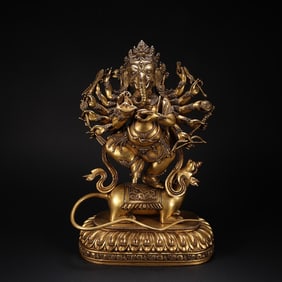 Gilt Bronze Ganesha Figure