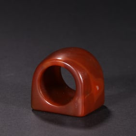 Agate Carved Beast Face Pattern Thumb Ring