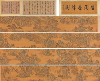 Wen Zhengming (1470-1559), attributed to, 'Layered Peaks and Streams' Handscroll
