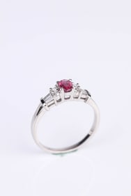 A Platinum Ruby and Diamond Ring