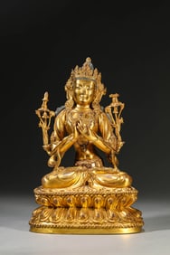 A Gilt-Bronze Figure of Manjushri