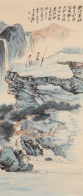 Zhang Daqian (1899-1983), attributed to, Viewing the Waterfall