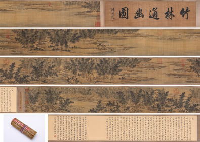 Guan Daosheng (1262-1319), attributed to, 'Path Through Bamboo Grove' Handscroll