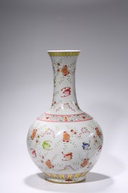 A Famille-Rose 'Abundant Fortune and Longevity' Globular Vase