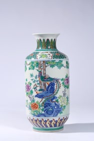 A Doucai 'Flower-and-Bird' Lantern Vase