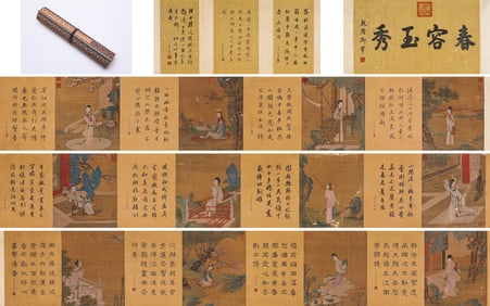 Leng Mei (act. 17th-18th century), attributed to, Twelve Beauties Handscroll