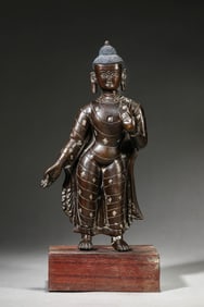 A Bronze Standing Figure of Shakyamuni