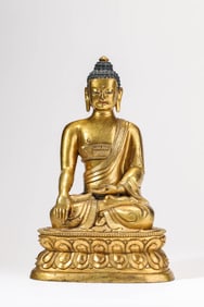 A Gilt-Bronze Figure of Shakyamuni