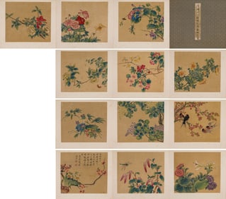 Yun Shouping (1633-1690), attributed to, Flower-and-Bird (Twelve Album Leaves)