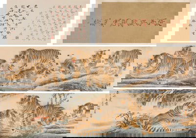 Zhang Shanzi (1882-1940), attributed to, Tiger Handscroll