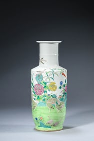 A Famille-Rose 'Flower-and-Bird' Vase