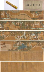 Liu Songnian (act. 1190-1230), attributed to, Eighteen Scholars Handscroll