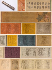 Emperor Huizong (1082-1135), attributed to, Lotus and Calligraphy Handscroll