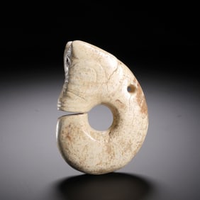 A ARCHAIC JADE PIG-DRAGON (ZHULONG)