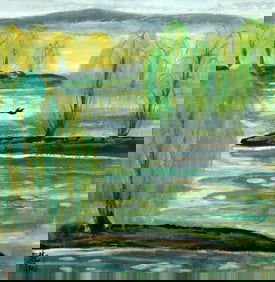 A CHINESE HAND PAINTING WITH THE MARK OF LIN FENGMIAN