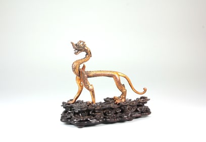 A GILT-BRONZE DRAGON