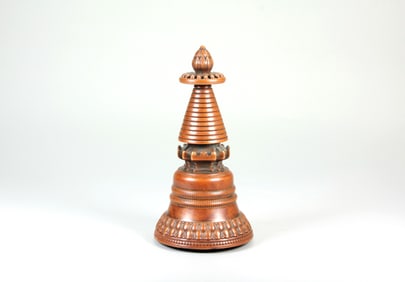 A TIBETAN BUDDHIST GADANG BRONZE STUPA